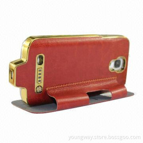 Samsung S4 battery leather case, window 3,000mAh
